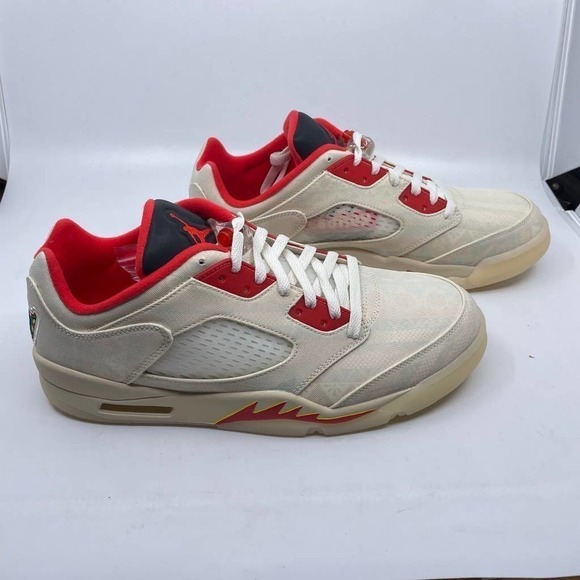 NWT AIR JORDAN 5 RETRO LOW CNY in Sal/Chili Red-Opti Yellow - Picture 4 of 12